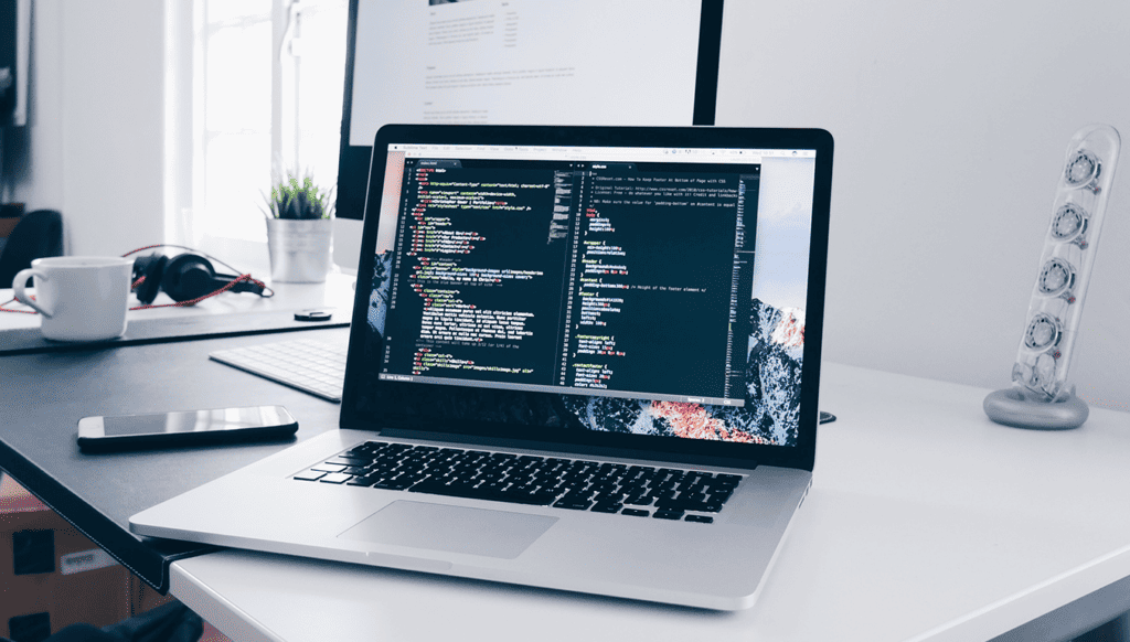 laptop, computer, desk, html coding,